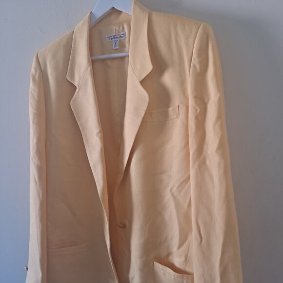 Talbots Italian Fabric Yellow Colored Notch Collar L/S Skirt Suit - Size 8/10 - Picture 6 of 12